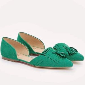 Just Fab Bettine Green Cut Out Flats (8.5)